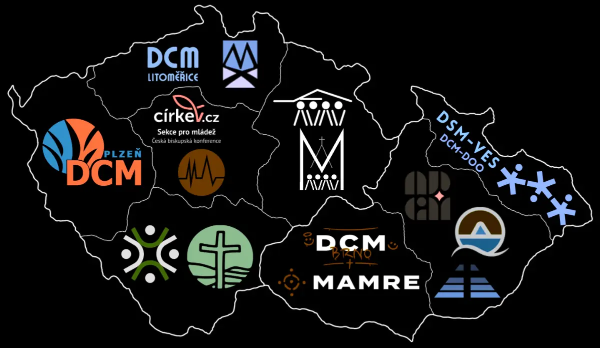 Mapa České republiky s vyznačením jednotlivých center.