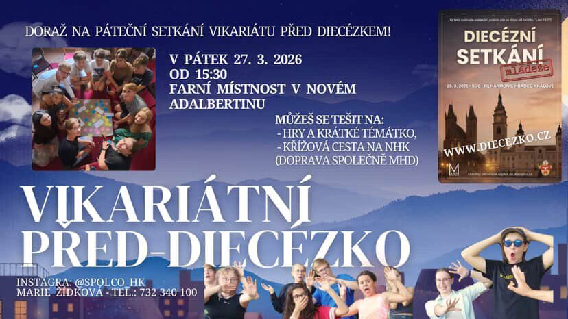 Plakátek s informacemi o PředDiecézku vikariátu Hradec Králové.