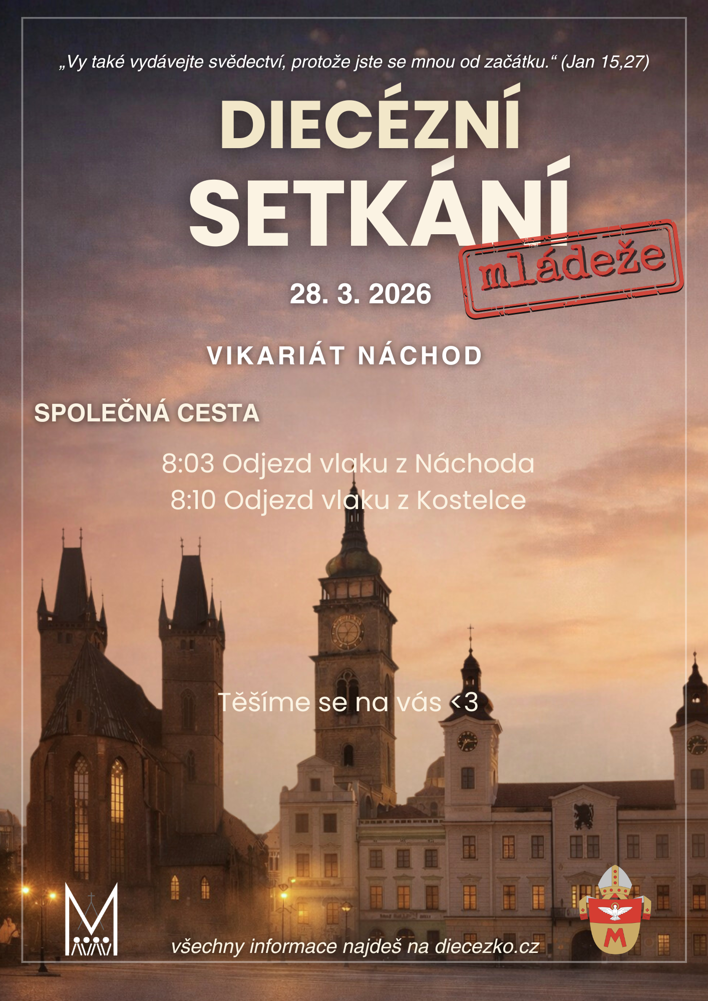 Plakátek s informacemi o společné dopravě.